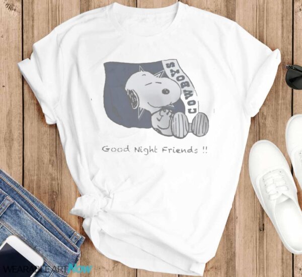 Dallas Cowboys Snoopy Good Night Friends Shirt - T-SHIRT FLAT