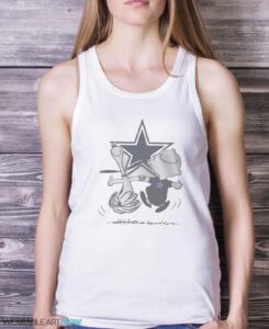 Dallas Cowboys Snoopy Happy Shirt - White Ladies Tank Top