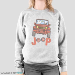 Denver Broncos Snoopy And Charlie Brown Driving Jeep T-Shirt Hoodie Sweatshirt - Sport Grey Sweatshirt