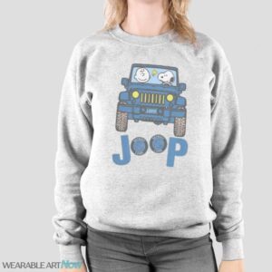 Detroit Lions Snoopy And Charlie Brown Driving Jeep T-Shirt Hoodie Sweatshirt - Sport Grey Sweatshirt