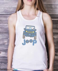 Detroit Lions Snoopy And Charlie Brown Driving Jeep T-Shirt Hoodie Sweatshirt - White Ladies Tank Top