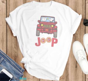 Kansas City Chiefs Snoopy And Charlie Brown Driving Jeep T-Shirt Hoodie Sweatshirt - T-SHIRT FLAT