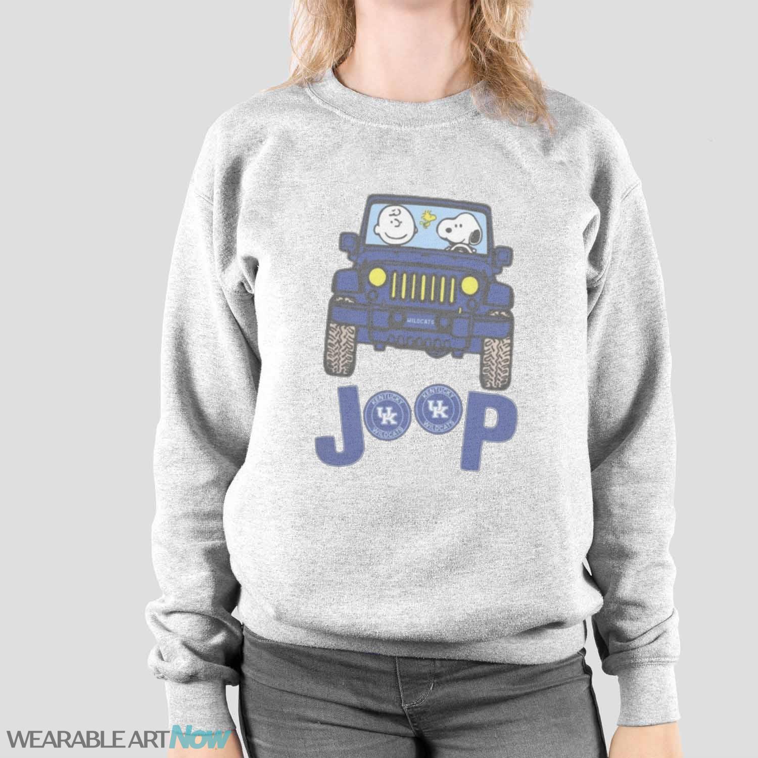 Kentucky Wildcats Snoopy And Charlie Brown Driving Jeep T-Shirt Hoodie Sweatshirt - Sport Grey Sweatshirt