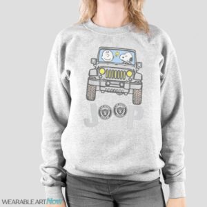 Las Vegas Raiders Snoopy And Charlie Brown Driving Jeep T-Shirt Hoodie Sweatshirt - Sport Grey Sweatshirt