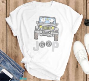 Las Vegas Raiders Snoopy And Charlie Brown Driving Jeep T-Shirt Hoodie Sweatshirt - T-SHIRT FLAT