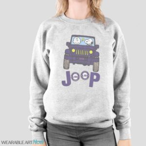 Lsu Tigers Snoopy And Charlie Brown Driving Jeep T-Shirt Hoodie Sweatshirt - Sport Grey Sweatshirt