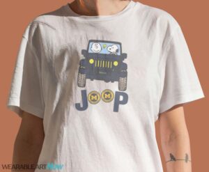 Michigan Wolverines Snoopy And Charlie Brown Driving Jeep T-Shirt Hoodie Sweatshirt - Women T-Shirt