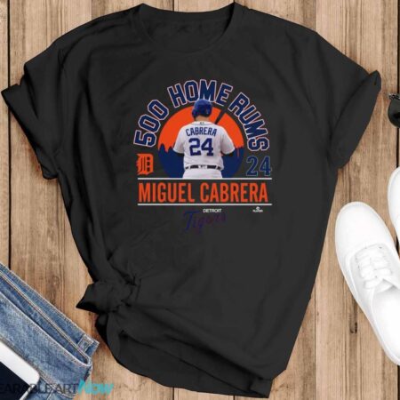 Miguel Cabrera Detroit Tigers 500 Home Runs Baseball T-Shirt - Black T-Shirt