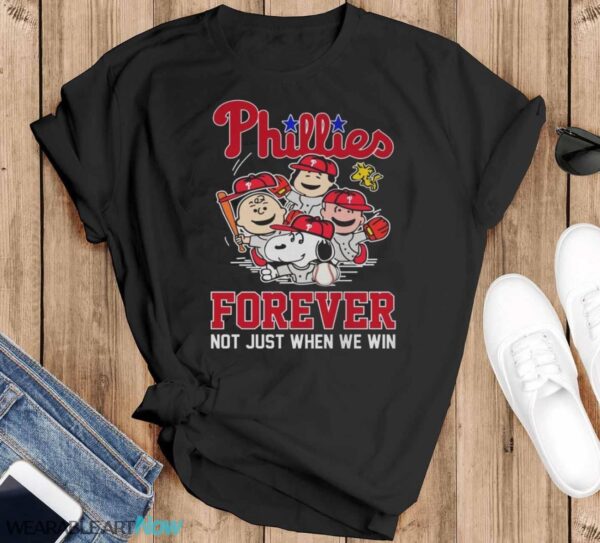 MLB Philadelphia Phillies Snoopy Peanuts Forever Not Just When We Win T Shirt - Black T-Shirt