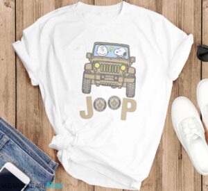 New Orleans Saints Snoopy And Charlie Brown Driving Jeep T-Shirt Hoodie Sweatshirt - T-SHIRT FLAT