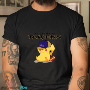 NFL Pikachu Football Sports Baltimore Ravens T-Shirt Sweatshirt Hoodie Product Photo 2