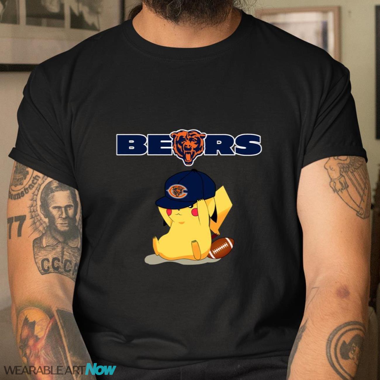 NFL Pikachu Football Sports Chicago Bears T-Shirt Sweatshirt Hoodie Product Photo 2