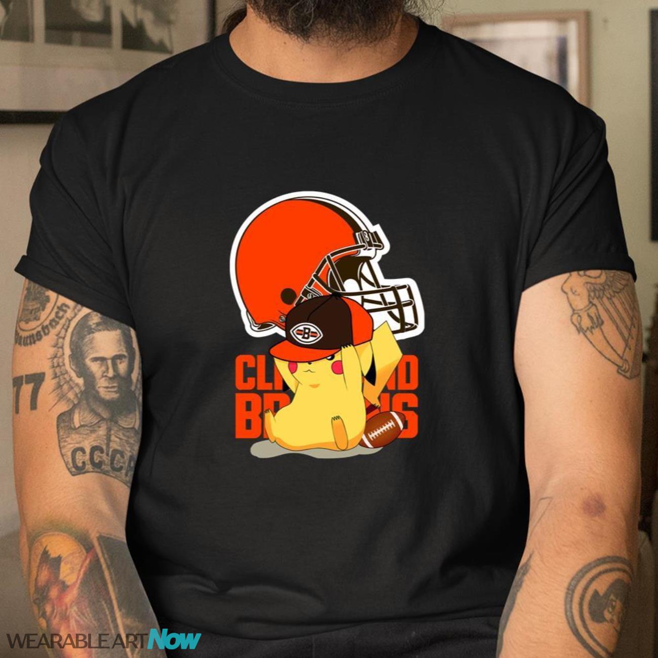 NFL Pikachu Football Sports Cleveland Browns T-Shirt Sweatshirt Hoodie Product Photo 2