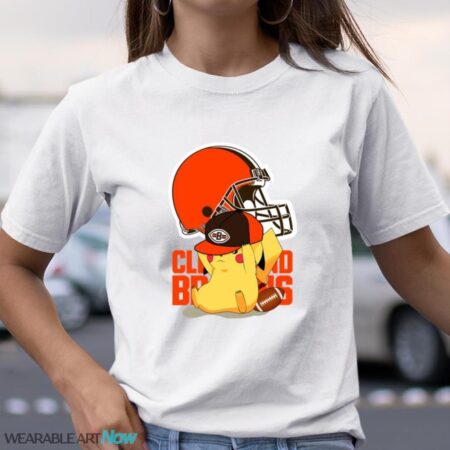 NFL Pikachu Football Sports Cleveland Browns T-Shirt Sweatshirt Hoodie Product Photo 1