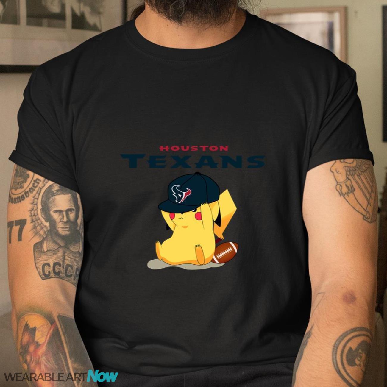 NFL Pikachu Football Sports Houston Texans T-Shirt Sweatshirt Hoodie Product Photo 2