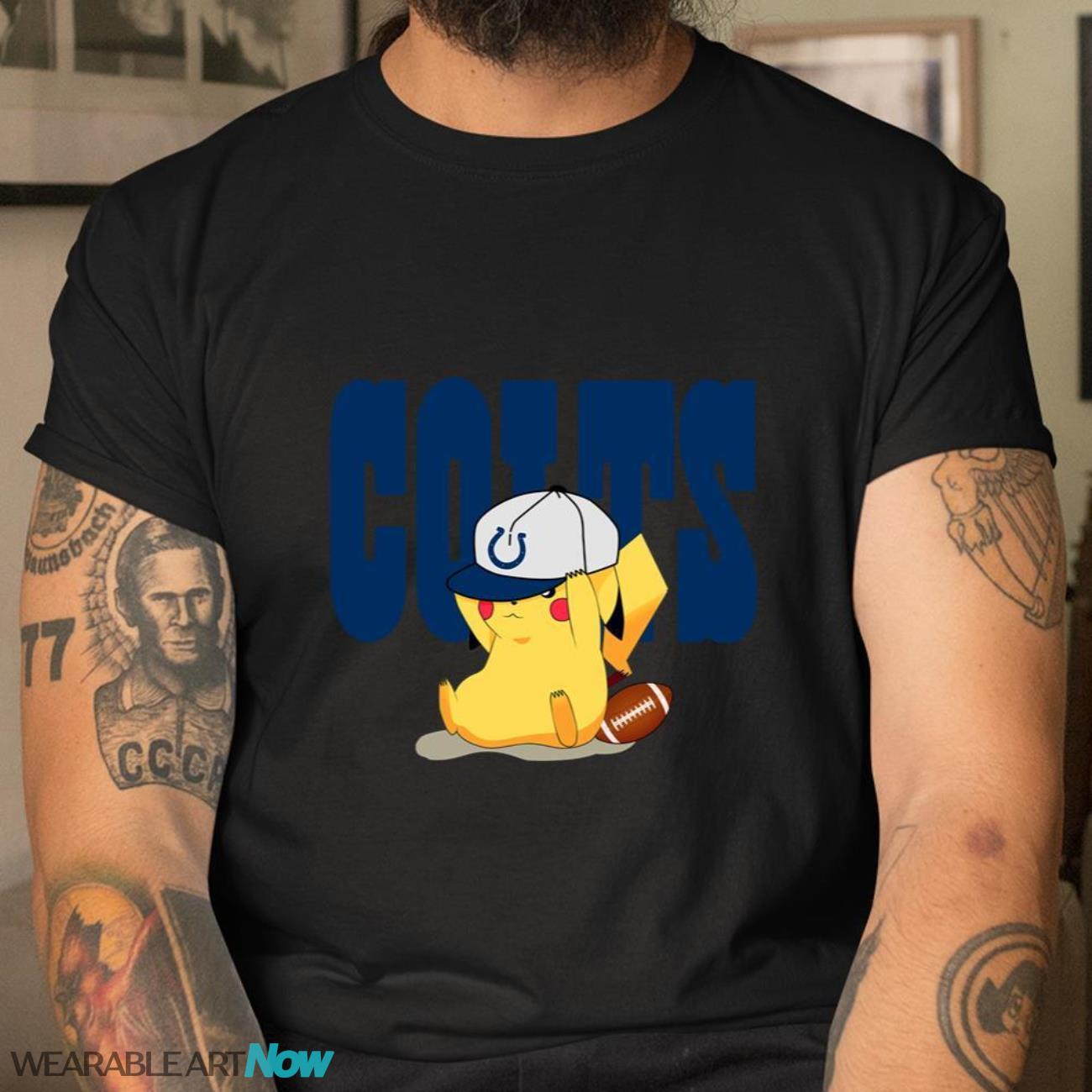 NFL Pikachu Football Sports Indianapolis Colts T-Shirt Sweatshirt Hoodie Product Photo 2