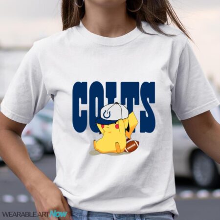 NFL Pikachu Football Sports Indianapolis Colts T-Shirt Sweatshirt Hoodie Product Photo 1