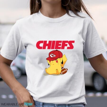 NFL Pikachu Football Sports Kansas City Chiefs T-Shirt Sweatshirt Hoodie Product Photo 1