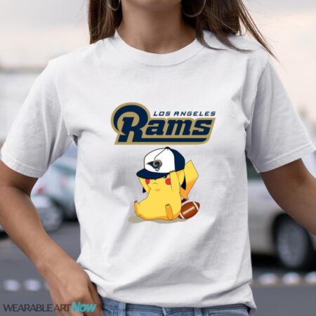 NFL Pikachu Football Sports Los Angeles Rams T-Shirt Sweatshirt Hoodie Product Photo 1