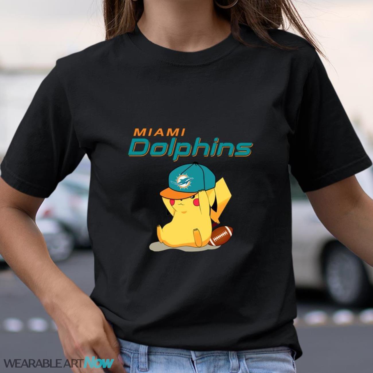 NFL Pikachu Football Sports Miami Dolphins T-Shirt Sweatshirt Hoodie Product Photo 2