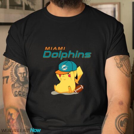 NFL Pikachu Football Sports Miami Dolphins T-Shirt Sweatshirt Hoodie Product Photo 1