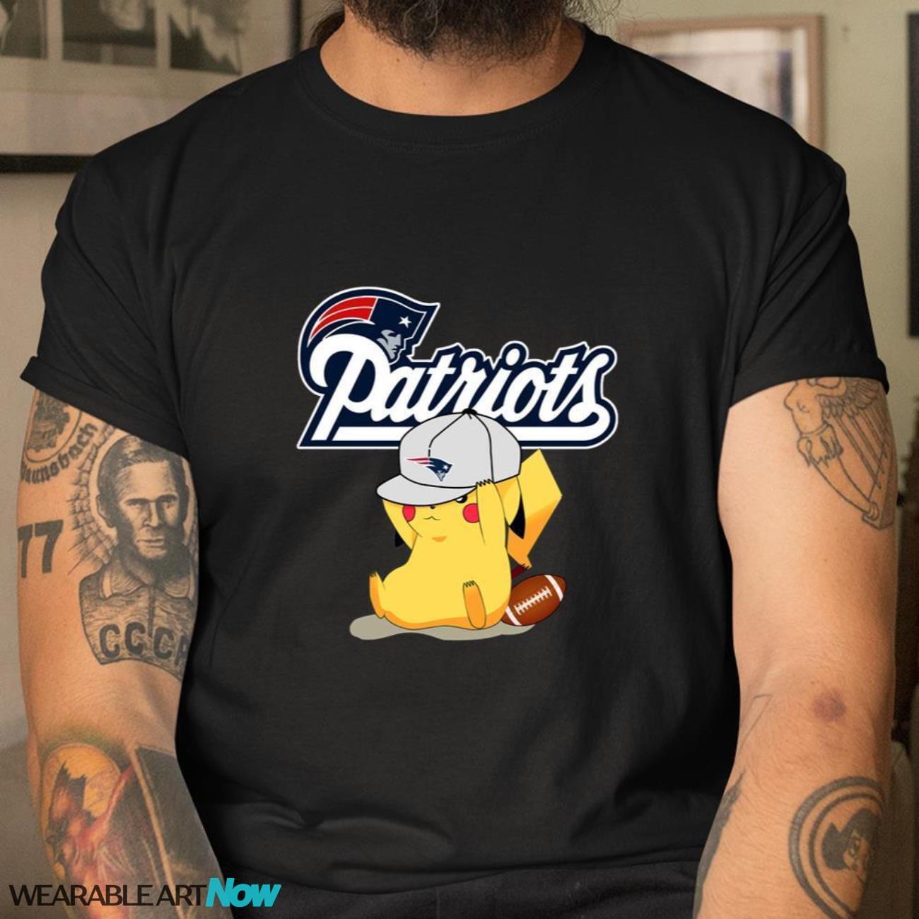 NFL Pikachu Football Sports New England Patriots T-Shirt Sweatshirt Hoodie Product Photo 2