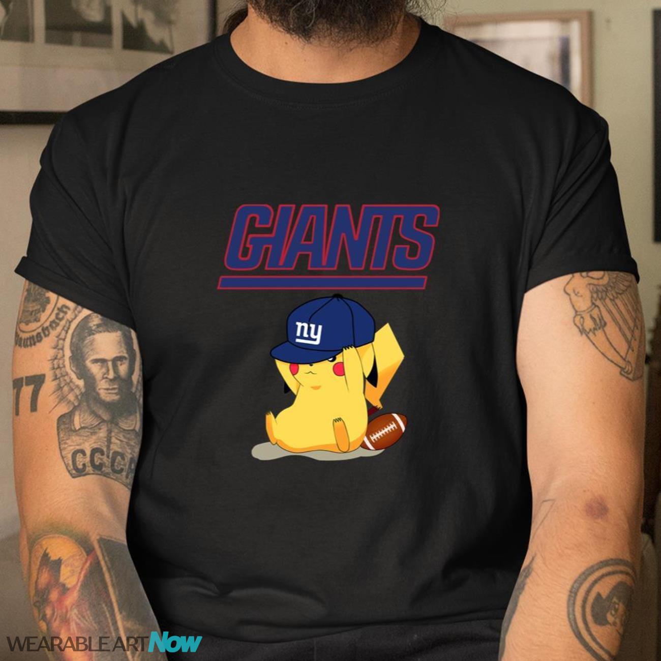 NFL Pikachu Football Sports New York Giants T-Shirt Sweatshirt Hoodie Product Photo 2