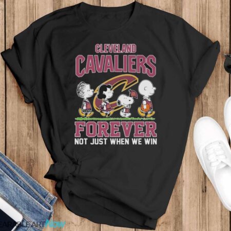 Peanuts Characters Cleveland Cavaliers Forever Not Just When We Win Shirt - Black T-Shirt