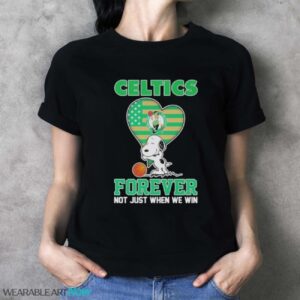 Snoopy Hug Boston Celtics Forever Not Just When We Win Shirt - Ladies T-Shirt