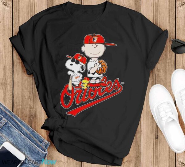 The Peanuts Snoopy Charlie Brown Baltimore Orioles 2024 MLB Star Shirt - Black T-Shirt