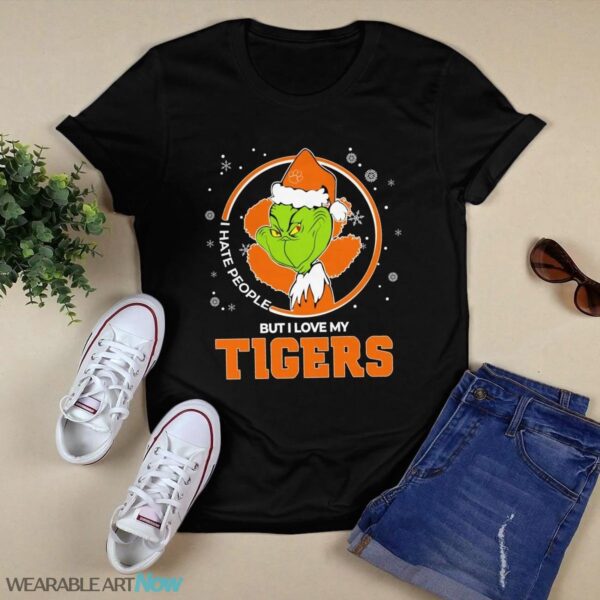 Christmas Grinch Santa I Hate People But I Love My Clemson Tigers T-Shirt Product Photo 1