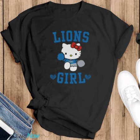 Detroit football HK Kitty Cheerleader Girl classic Women's shirt - Black T-Shirt