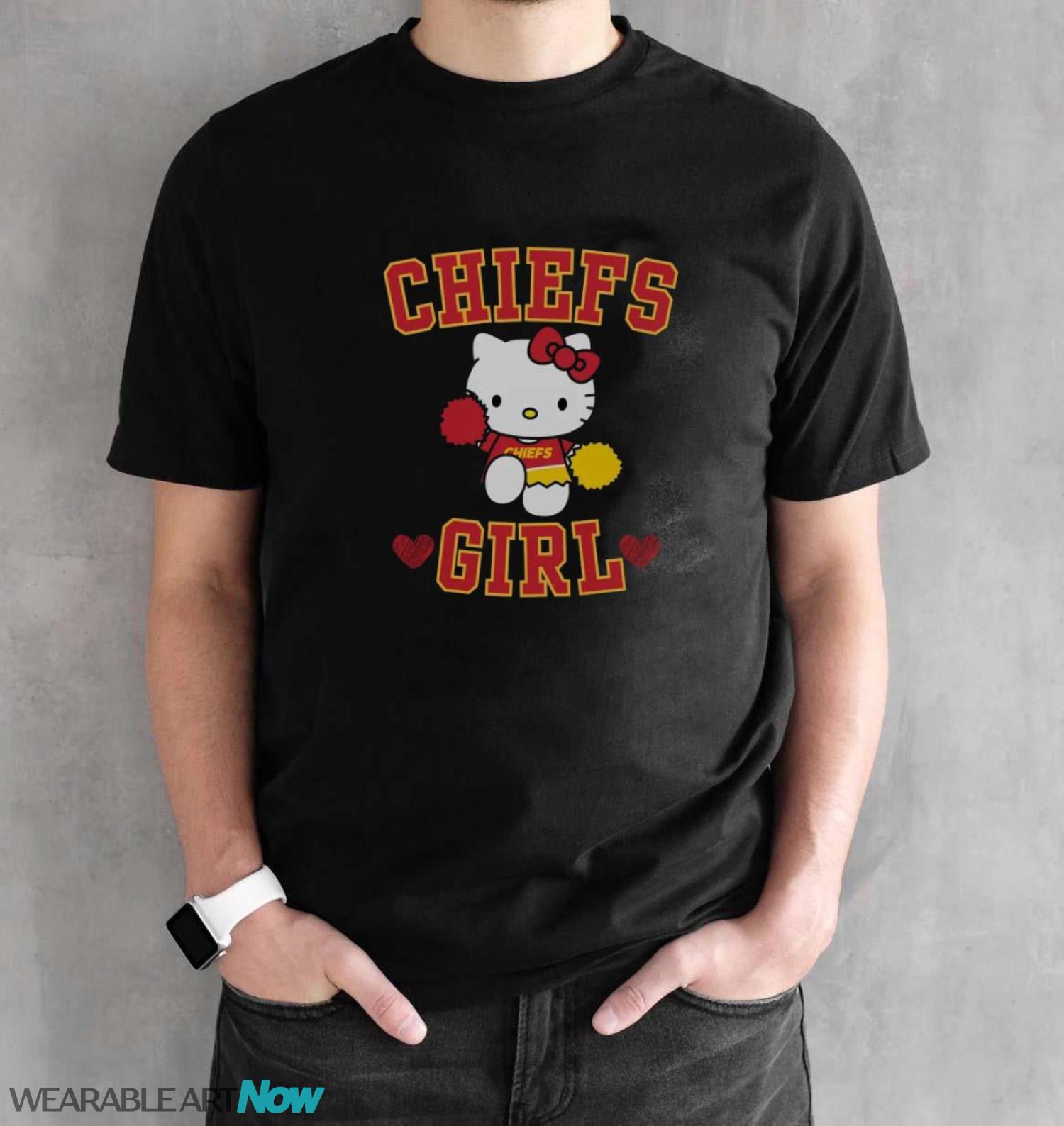 Kansas City football HK Kitty Cheerleader Girl Shirt - Black Unisex T-Shirt