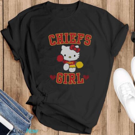 Kansas City football HK Kitty Cheerleader Girl Shirt - Black T-Shirt