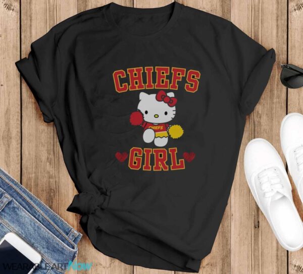 Kansas City football HK Kitty Cheerleader Girl Shirt - Black T-Shirt