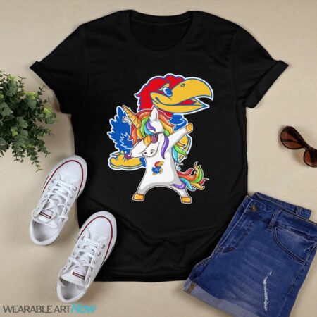 Kansas Jayhawks Unicorn Dabbing T-Shirt Hoodie Sweatshirt Product Photo 1