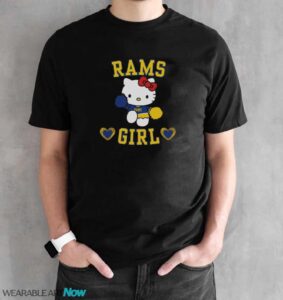 Los Angeles football Kitty Cheerleader Girl shirt - Black Unisex T-Shirt