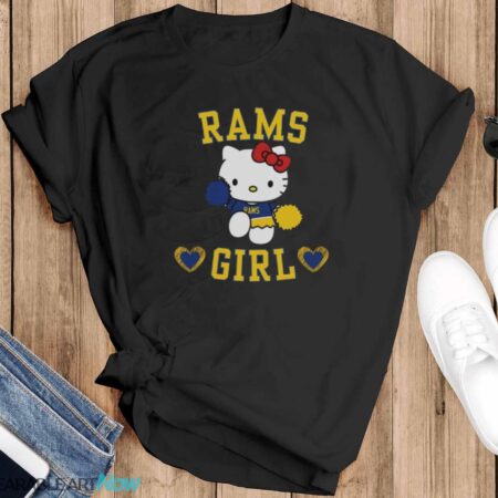 Los Angeles football Kitty Cheerleader Girl shirt - Black T-Shirt