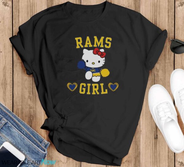 Los Angeles football Kitty Cheerleader Girl shirt - Black T-Shirt