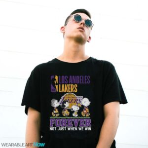 Los Angeles Lakers Snoopy Peanuts T Shirt, Forever Not Just When We Win Lakers Shirt - G500 Gildan T-Shirt