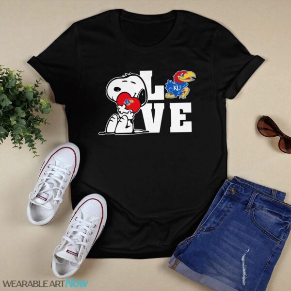 Snoopy Love My Kansas Jayhawks T-Shirt Hoodie Sweatshirt Product Photo 1