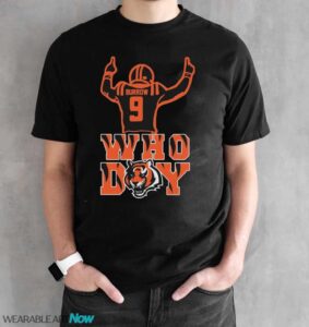 09 Joe Burrow Who Dey Cincinnati Bengals Official T-Shirt - Black Unisex T-Shirt