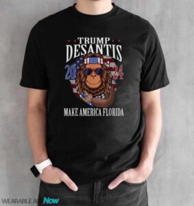 Bigfoot Support Trump DeSantis 2024 Make America Florida T-Shirt - Black Unisex T-Shirt