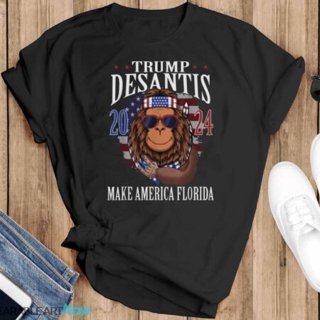 Bigfoot Support Trump DeSantis 2024 Make America Florida T-Shirt - Black T-Shirt