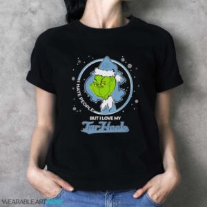 Christmas Grinch Santa I Hate People But I Love My North Carolina Tar Heels Shirt - Ladies T-Shirt