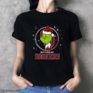 Christmas Grinch Santa I Hate People But I Love My Oklahoma Soonerson Shirt - Ladies T-Shirt