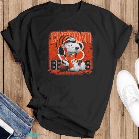 Cincinnati Bengals Football Mix Snoopy T-shirt - Black T-Shirt