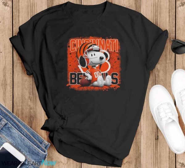 Cincinnati Bengals Football Mix Snoopy T-shirt - Black T-Shirt