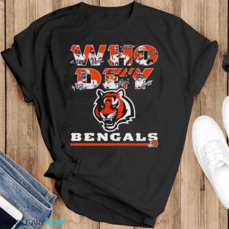 Cincinnati Bengals Football Who Dey signatures shirt - Black T-Shirt