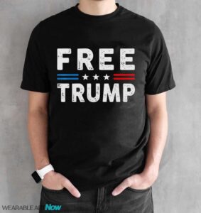 Free Donald Trump Republican Support Pro Trump American Flag Shirt - Black Unisex T-Shirt